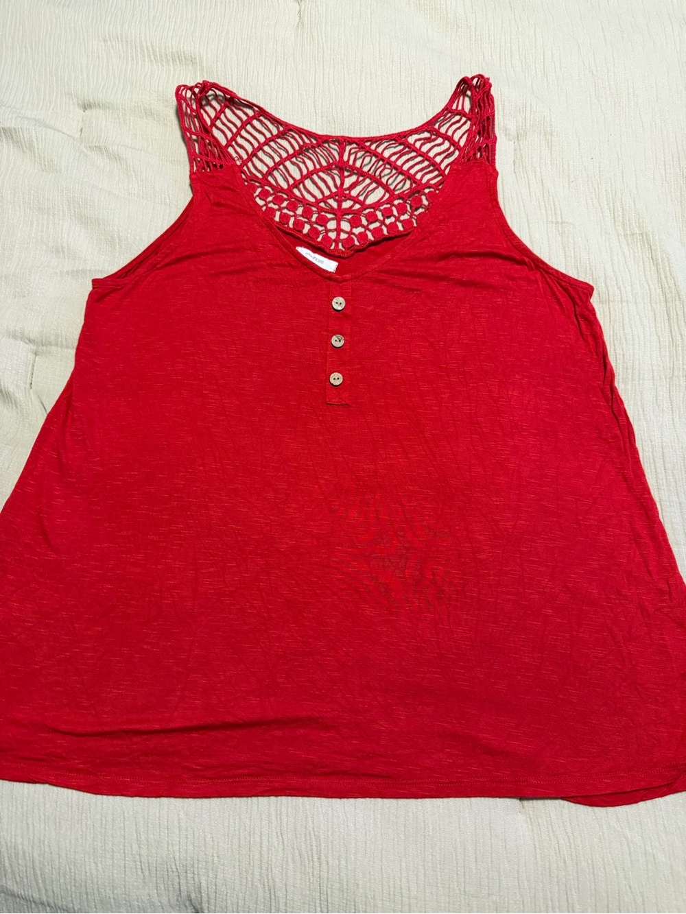 Maurice’s Red Crochet-Back Tank Top